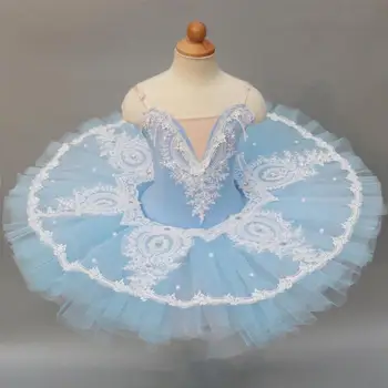 Çocuk Balerin Elbise Bale Tutu Profesyonel Çocuk Yetişkin Mavi Balo Salonu Dans Elbise Kız Bale Giyim Cadılar Bayramı Kostümleri