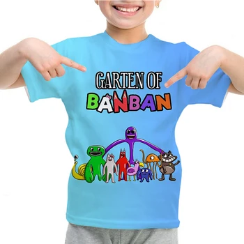 Çocuklar Garten Of Banban T-shirt Erkek Kız O-Boyun T Gömlek Karikatür Casual Tee Tops Yaz Kısa Kollu Çocuk Anime T-Shirt