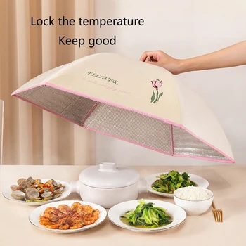 Çok fonksiyonlu 70cm Gıda yalıtım örtüsü Katlanabilir Alüminyum Film Toz Geçirmez Artıkları Sebze Kapak Mutfak Yemek Şemsiye Kapağı