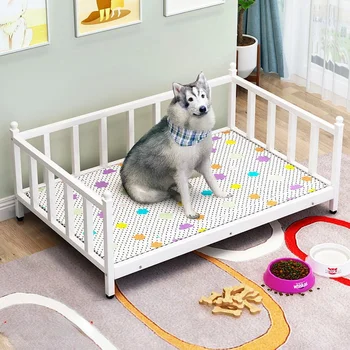 Çıkarılabilir ve yıkanabilir köpek yatağı orta büyük köpek Demir Köpek Kulübesi golden retriever Oyuncak demir yatak katı ahşap kış sıcak pet mat