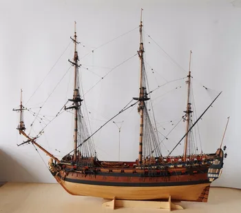 Ölçek 1/96 klasik Rus ahşap gemi model seti ıngermanland 1715 gemi ahşap model