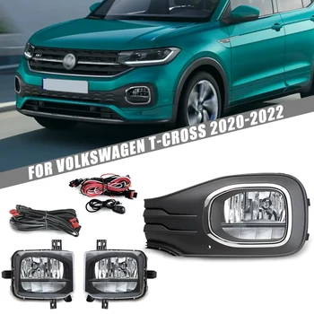 Ön Tampon Sis Lambası Yükseltme Kiti Volkswagen T-Cross 2020 2021 2022 Sürümü Ek Sis Lambası Seti Anahtarı + Kablo