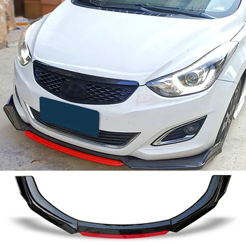 Ön Tampon Spoiler Koruyucu Plaka Dudak Gövde Kiti Hyundai Elantra 2012 - 2015 İçin Karbon Yüzey Çene Kürek