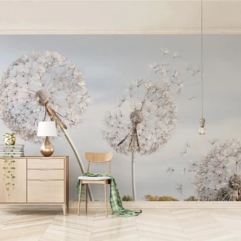 Özel 3D Fotoğraf Duvar Kağıdı Yatak Odası Duvarları İçin Yaratıcı Karahindiba duvar tablosu Oturma Odası TV Arka Plan Büyük Duvar Ev Dekor