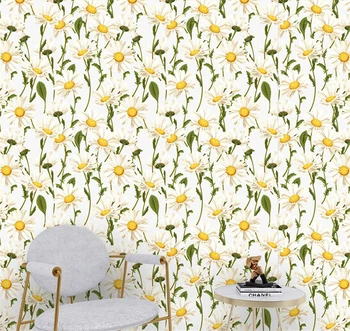özel Amerikan pastoral duvar kağıtları Oturma Odası Yatak Odası için Çıkartmalar Yeşil Bitki Çiçek TV Arka Plan Duvar Kağıtları Duvarlar İçin