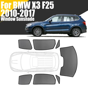 Özel Manyetik Araba Pencere Güneşlik BMW X3 F25 2010-2017 Perde Örgü Ön Cam Çerçeve Perde