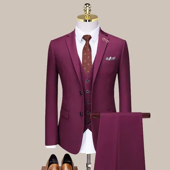 Özel Yapılmış Damat düğün elbisesi Blazer Pantolon İş High-end Klasik Elbise Pantolon SA05-50599