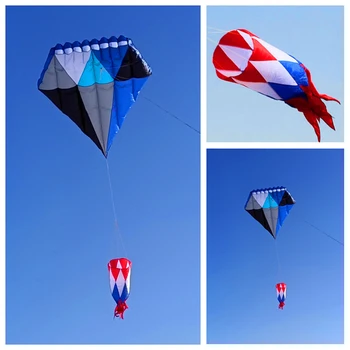 ücretsiz kargo 3 m mavi elmas uçurtma büyük yumuşak uçurtma uçan yetişkinler için naylon uçurtma rüzgar gökyüzünde yürümek açık spor uçan peri