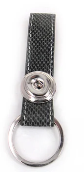 Ücretsiz kargo metal düğme gri yılan Kabartma deri Anahtar Zincirleri DIY Moda düğme Takı