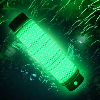 Şarj edilebilir IP68 12W 24W 40W Çeken Yem LED Yeşil Tekne Deniz okyanus Fishlight Cazibesi ışık Kalamar su altı balıkçılığı ışığı