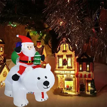 Şişme santa Baba Sürme kutup Ayısı Noel Dekorasyon Açık Avlu Süsler Prop Noel Partisi Naviad Noel 2023 Dekor