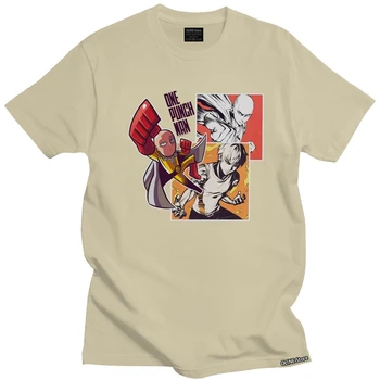 Şık Manga Tek Yumruk Adam Tshirt Erkekler için Kısa Kollu Güçlü Kahraman Tee Anime Saitama Sensei T Shirt pamuklu tişört Giyim