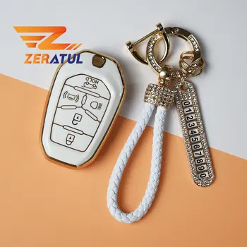 5 Düğmeler TPU Araba akıllı anahtar Durumda Uzaktan Kabuk Fob Kapak Oto Anahtarlık Ssangyong 2020 için G4 Rexton SsangYong Aksesuarları