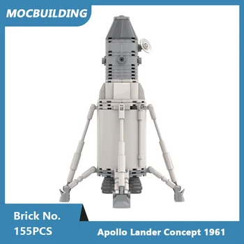 MOC Yapı Taşları Apollo Lander Konsept 1961 1: 110 Ölçekli Model DIY Monte Tuğla Uzay Serisi Eğitici Çocuk Oyuncakları
