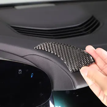 Porsche Taycan 2019 için 2020 2021 2022 Yumuşak Karbon Fiber Merkezi Kontrol Dashboard Her İki Tarafı Trim Çıkartmalar Araba Aksesuarları